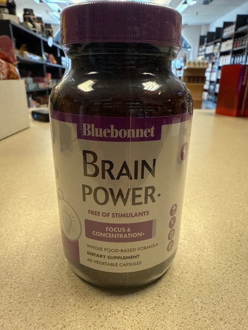 Bluebonnet Choice Brain Power, Memory, Focus & Cognitive Support Whole Food-Based Formula, Brain Health, Soy & Gluten-Free, Non-GMO, Vegan, Beige, 60 Count