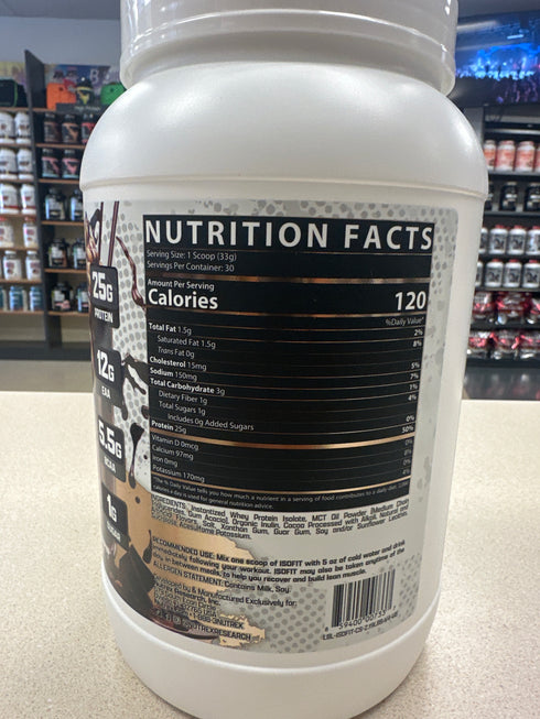 Nutrex IsoFit Isolate Whey Protein 2lb - Chocolate Shake