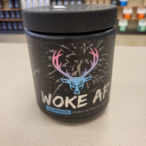 Woke AF Pre Workout Blue Cotton Candy Flavor 30 Servings