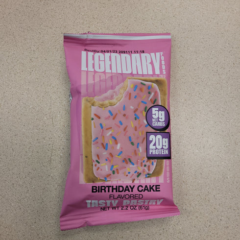 Legendary Foods Tasty Pastry Birthday Cake Flavor Keto Friendly Gluten Free 20g Protein 5g Carbs