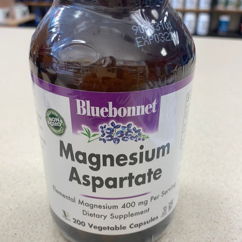 Bluebonnet Nutrition - Magnesium Aspartate 400 mg. - 200 Vegetarian Capsules