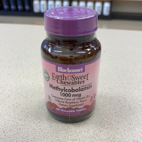 Bluebonnet EarthSweet Methylcobalamin Chewable Tablets, Natural Raspberry, 60 Count