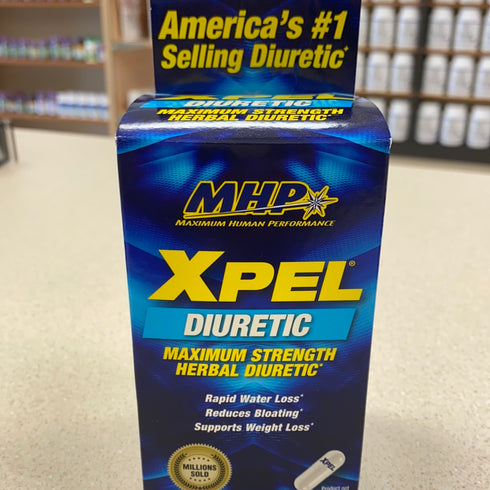 MHP Xpel Maximum Strength Diuretic Water Pills, for Water Retention Relief, Weight loss Support, with Vitamin B-6 Potassium Dandelion Root, 80 Capsules