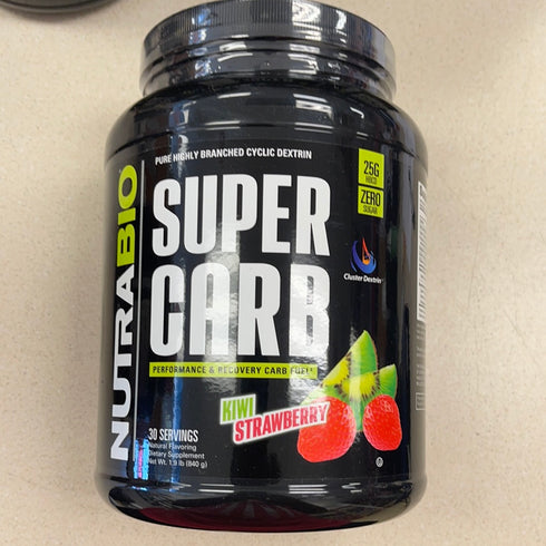 NutraBio Super Carb - Complex Carbohydrate Supplement Powder - Cluster Dextrin and Electrolytes for Performance Enhancement & Muscle Recovery - Kiwi Strawberry, 30 Servings