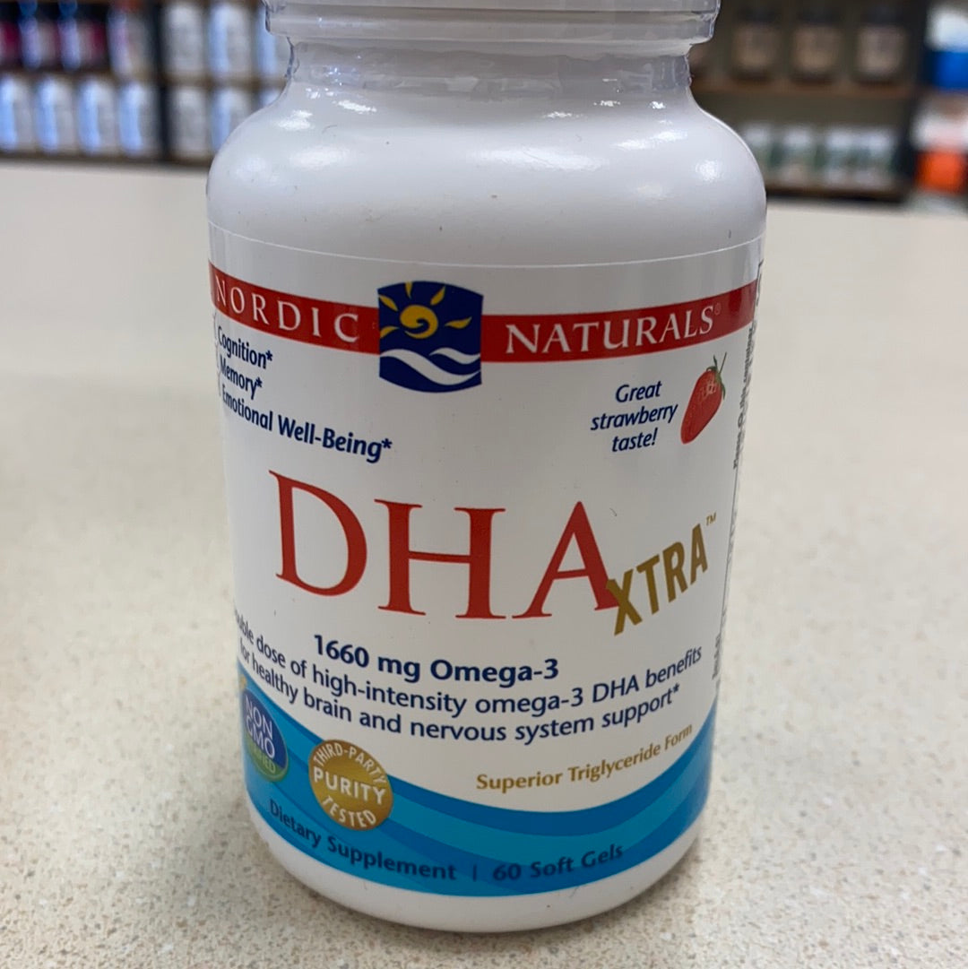 Nordic Naturals DHA Xtra Strawberry 1000mg, 60 Soft Gels Semper Fi