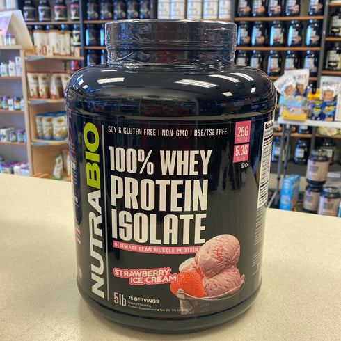 Nutrabio Whey Protein Isolate Strawberry Ice Cream 5lb
