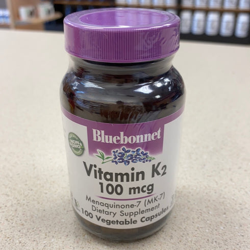 BlueBonnet Vitamin K2 Vegetarian Capsules, 100 Count