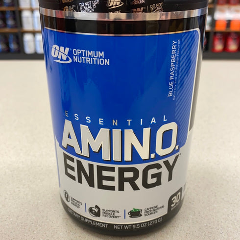Optimum Nutrition Amino Energy - Pre Workout with Green Tea, BCAA, Amino Acids, Keto Friendly, Green Coffee Extract, Energy Powder - Blue Raspberry, 30 Servings