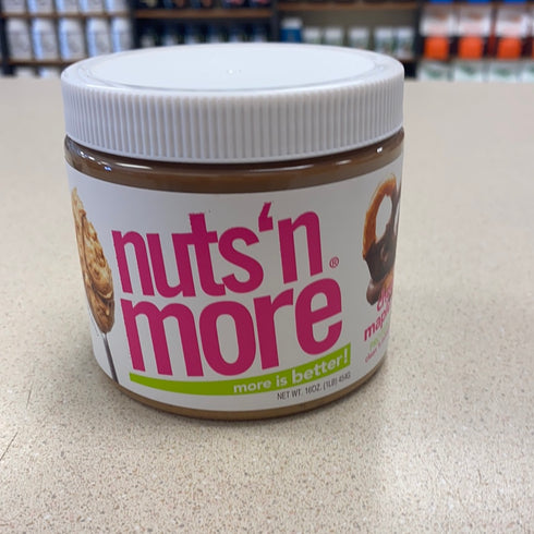 Nuts ‘N More Chocolate Maple Pretzel Peanut Butter Spread, All Natural Keto Snack, Low Carb, Low Sugar, Gluten Free, Non-GMO, High Protein Flavored Nut Butter (16 oz Jar)