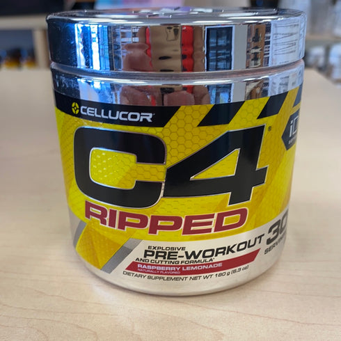 C4 Ripped Pre Workout Powder Raspberry Lemonade | Creatine Free + Sugar Free Preworkout Energy Supplement for Men & Women | 150mg Caffeine + Beta Alanine + Weight Loss | 30 Servings
