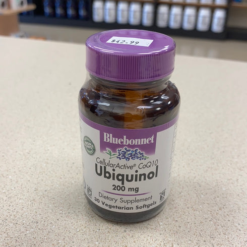 Bluebonnet Nutrition Cellular Active CoQ10 Ubiquinol 200mg Vegetarian Softgels, Heart Health & Cellular Health, Ubiquinol from Kaneka, Non GMO, Gluten Free, Soy Free, Milk Free, 30 Vegetarian Softgels