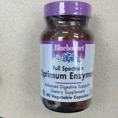 BlueBonnet Full Spectrum Optimum Enzymes Vegetarian Capsules, 90 Count