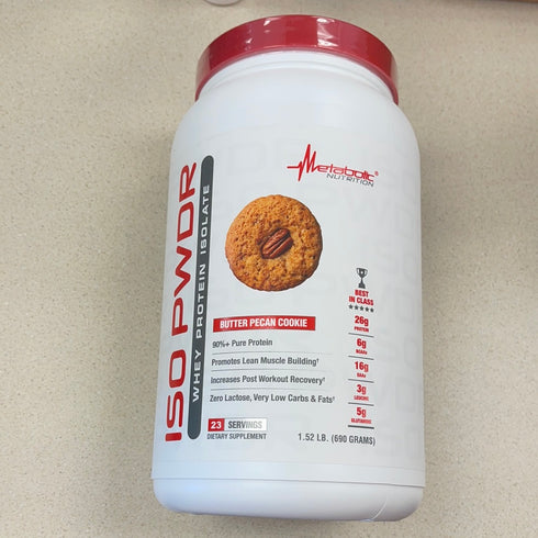Metabolic Nutrition Whey Protein Isolate ISO PWDR Butter Pecan Cookie, 1.54lb, 23 Servings, 26g Protein, Fast Digesting, Zero Carbs, Delicious Flavor, Very Low Carbs & Fat, Zero Lactose