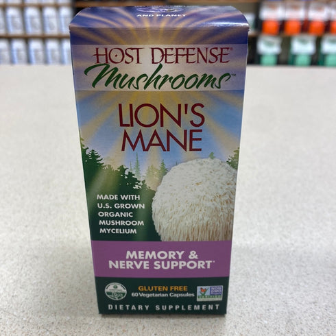 Host Defense, Lion's Mane Capsules, Promotes Mental Clarity, Focus and Memory, Daily Mushroom Supplement, Vegan, Organic, 60 Capsules (30 Servings)