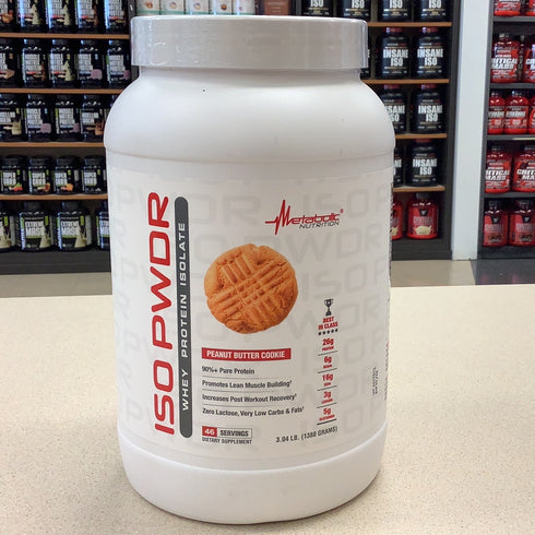 Copy of Metabolic Nutrition ISO-PWDR Peanut Butter Cookie3lb 46 servings , 26g Protein, Fast Digesting, Zero Carbs, Delicious Flavor, Very Low Carbs & Fat, Zero Lactose