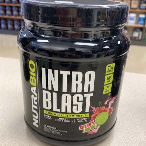 NutraBio Intra Blast - Advanced ElectrolyteLeg Day Performance Matrix - Amino Acid, EAA/BCAA Formula - Non-GMO, Gluten-Free, Intra Workout Powder - 30 Servings - Cherry Limeade