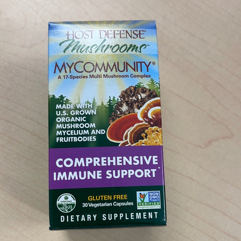 Host Defense, MyCommunity Capsules, Advanced Immune Support, Mushroom Supplement with Lion’s Mane, Reishi, Vegan, Organic, 30 Capsules (15 Servings)
