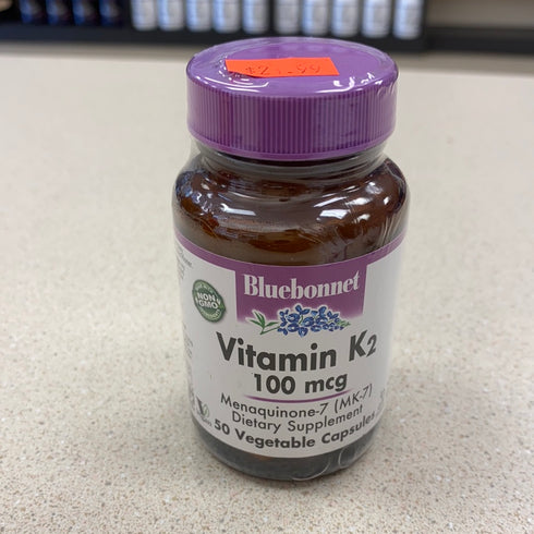 BlueBonnet Vitamin K2 Vegetarian Capsules, 50 Count