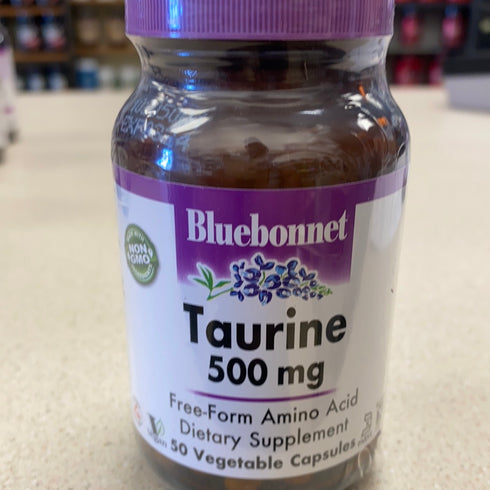 Bluebonnet Taurine 500mg 50 Vegetable Capsules