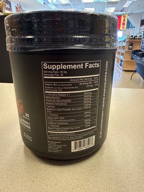110% Pre-Workout Cherry Grenadine 30 Servings