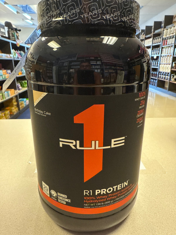 Rule1 Whey Isolate Protein 2lb Birthday Cake 29 Servings