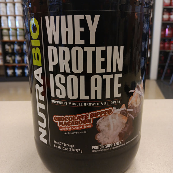NutraBio Whey Protein Isolate Chocolate dipped Macaroon