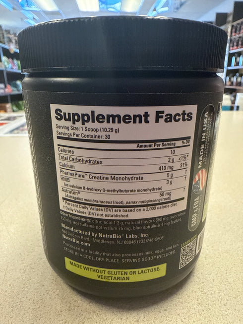 Nutrabio Creatine + HMB Blue RazZ 30 Servings