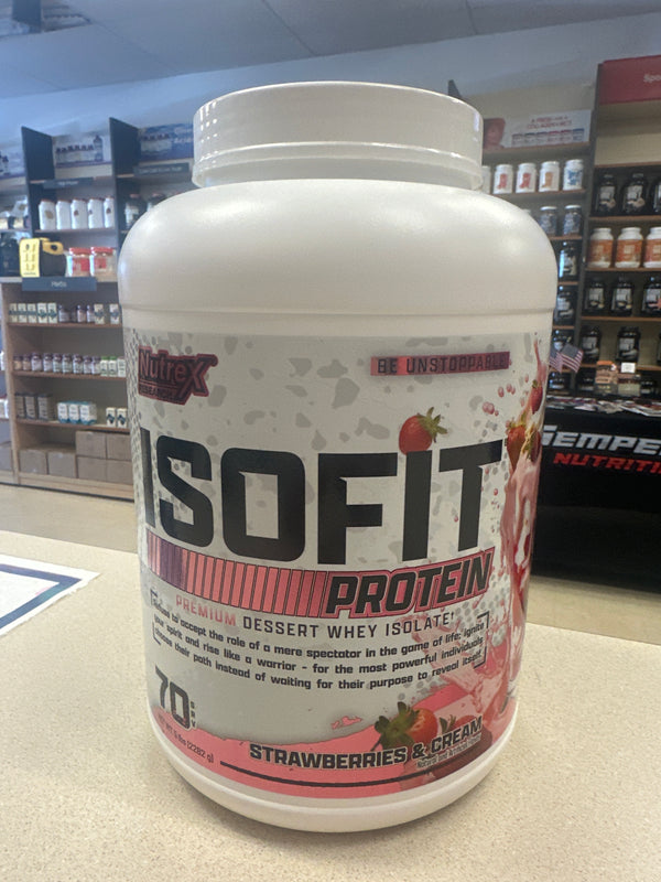 Nutrex 5lb Isofit Whey Isolate Strawberries & Cream 70 Servings