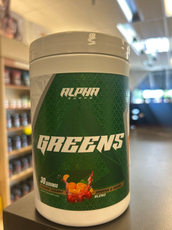 Alpha Greens Fruit & Vegetable Super Powder Prebiotic Probiotic 40+ Ingredients Orange Cherry