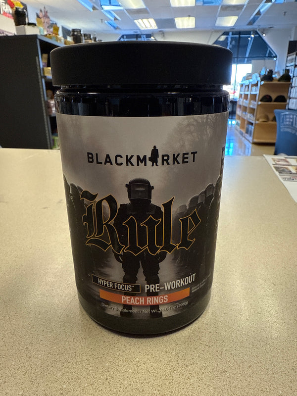 Black Market Rule Hyper Focus Pre-Workout Peach Rings