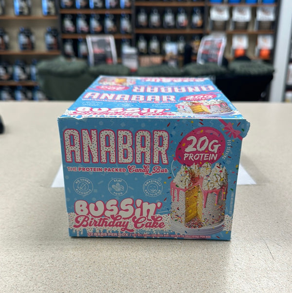 Anabar Protein Bar Bussin’ Birthday Cake 12 count box