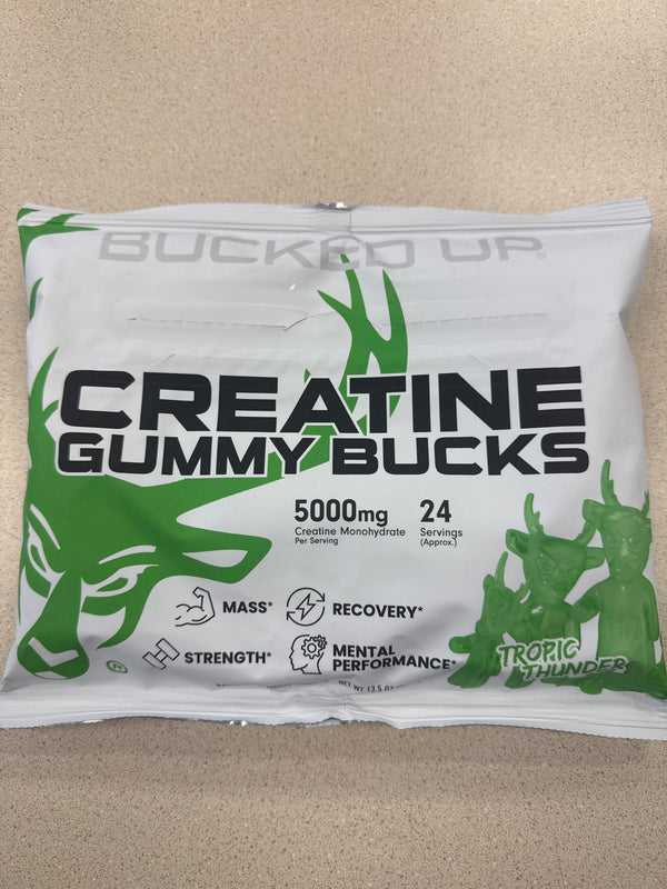 Bucked Up Creatine Gummy Bucks Tropic Thunder About 24 Serving’s
