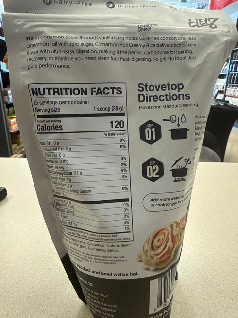 Elev8 Creamy Rice Cinnamon Roll 25 Servings