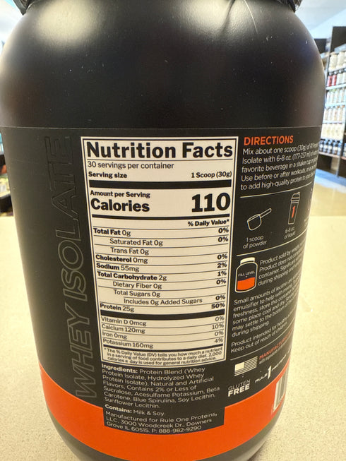 Rule1 Whey Isolate Protein 2lb Pistachio 30 Servings