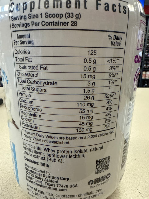 Bluebonnet Protein Whey Isolate 2lb Vanila