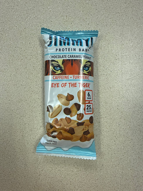 Jimmy Protein Bar Chocolate Caramel Peanut Caffeine +Turmeric