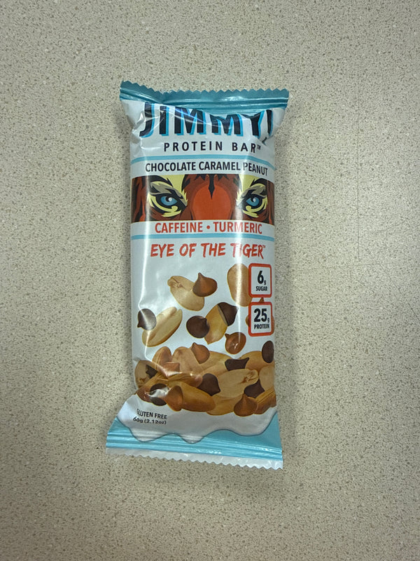 Jimmy Protein Bar Chocolate Caramel Peanut Caffeine +Turmeric