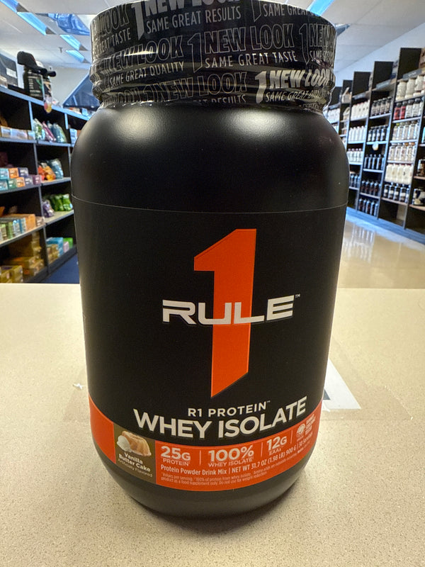Rule1 Whey Isolate Protein 2lb Vanilla Butter Cake 30 Servings