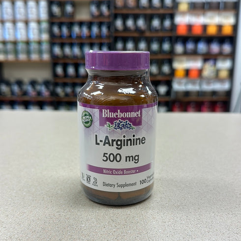 Bluebonnet L-Arginine 500mg 100 Vegetable Capsules