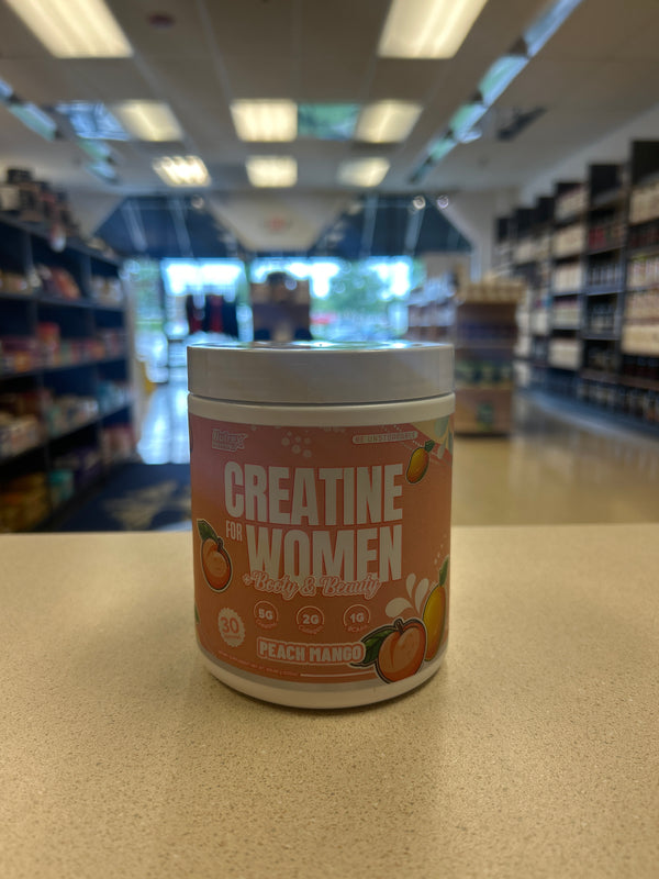 NEW! CREATINE FOR WOMEN
LEAN MUSCLE SUPPORT, BEAUTY BOOST AND FASTER RECOVERY Peach Mango