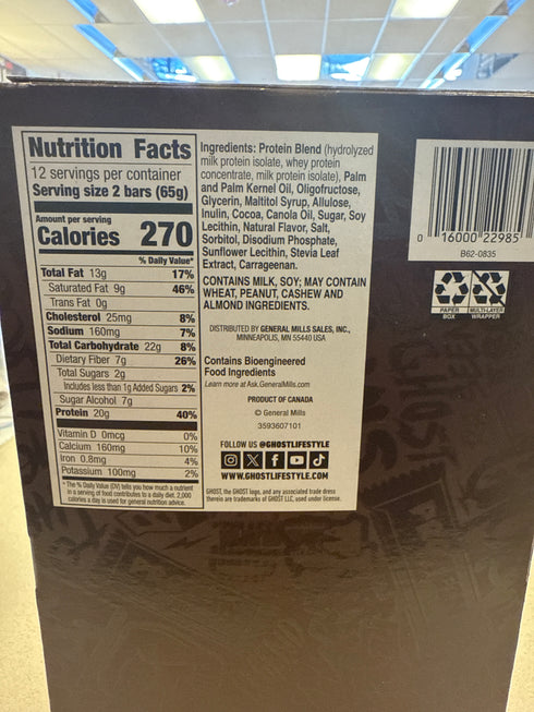 Ghost Protein Bars Chocolate Caramel 12 Ct