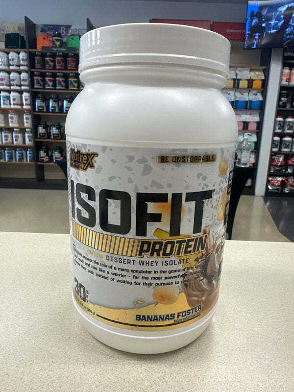 Nutrex Research IsoFit | Whey Protein Powder Instantized 100% Whey Protein Isolate | Banana Foster Muscle Recovery, Lactose-Free, Gluten-Free |  2lbs 30 Servings