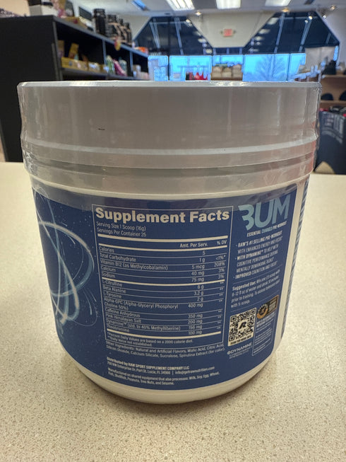BUM Essential Charged Pre-Workout Blue Rathberry