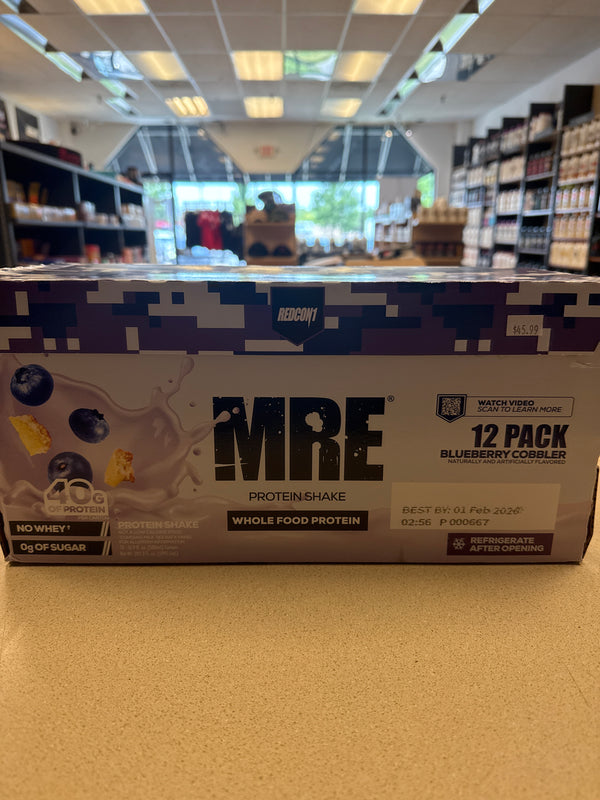 Redcon1 MRE Protein Shake Blueberry Cobbler 40g of Protein 0 Sugar