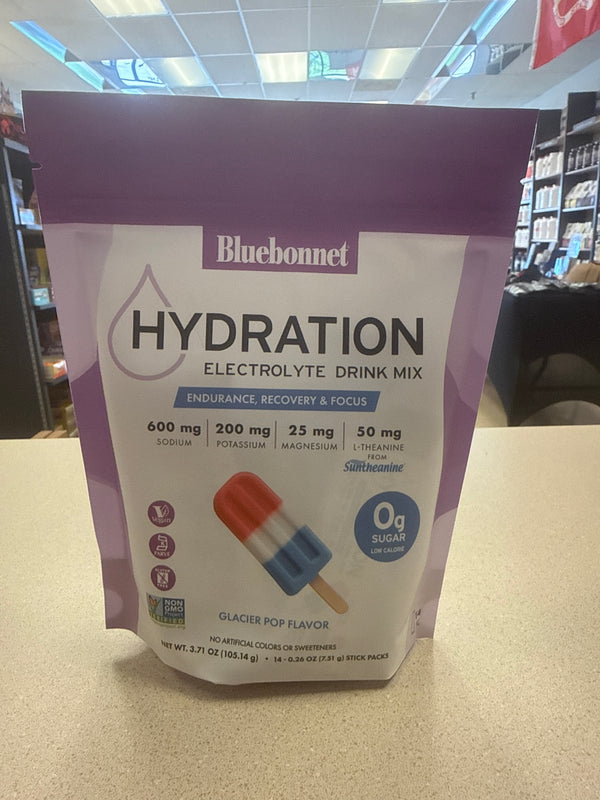 Bluebonnet Hydration Electrolyte Mix Glacier Pop 14 Stick Packs