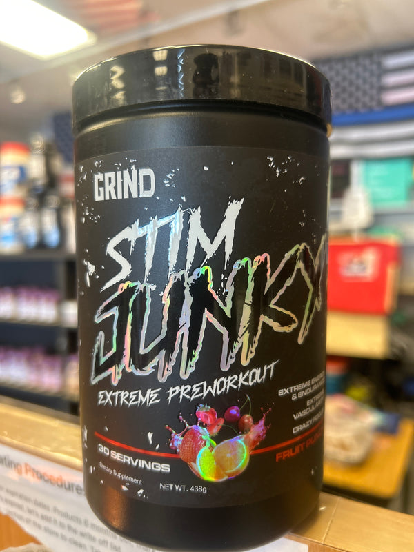 Grind Stim Junky Extreme Preworkout fruit punch