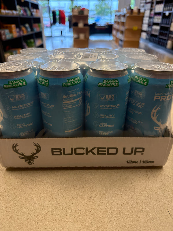 Bucked Up Protein Drinks Banana Pineapple 12pk