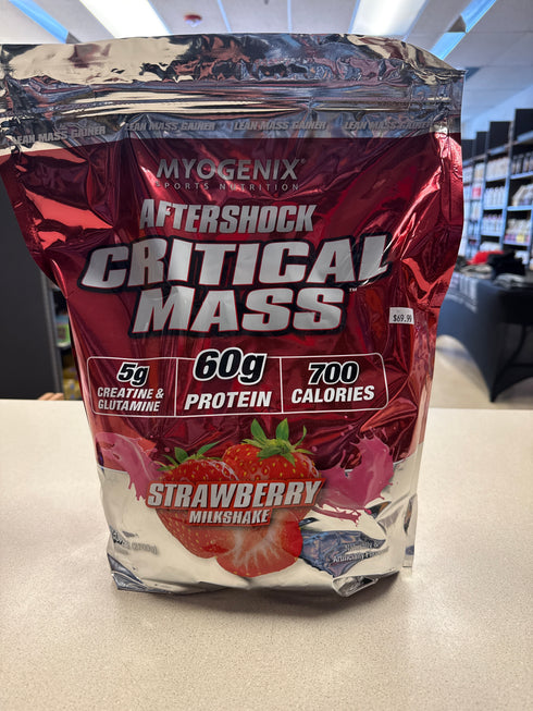 Myogenix Aftershock Critical Mass Chelated Creatine & Glutamine 5.62lbs Strawberry Milkshake