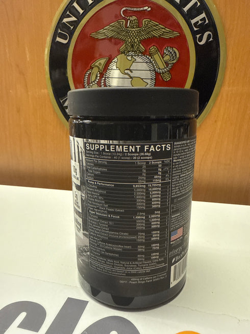 Black Market Defy Hyper Stim Pre-Workout Peach Rings