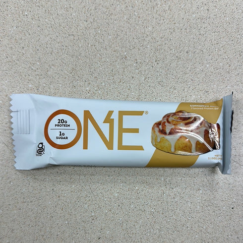 ONE Protein Bars, Cinnamon Roll, Gluten Free Protein Bars with 20g Protein and Only 1g Sugar, Guilt-Free Snacking for High Protein Diets, 2.12 oz - single bar